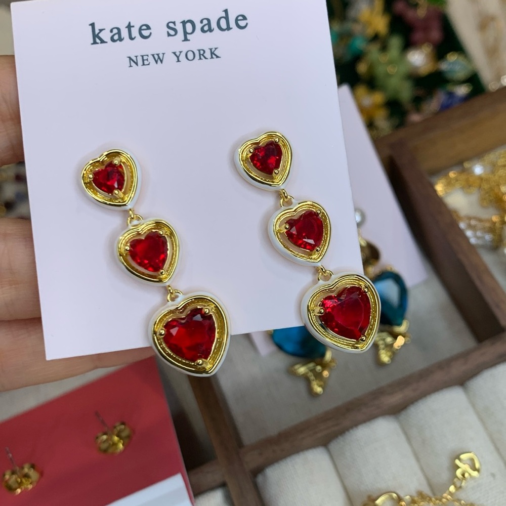 COPY - Kate spade red hearts earrings